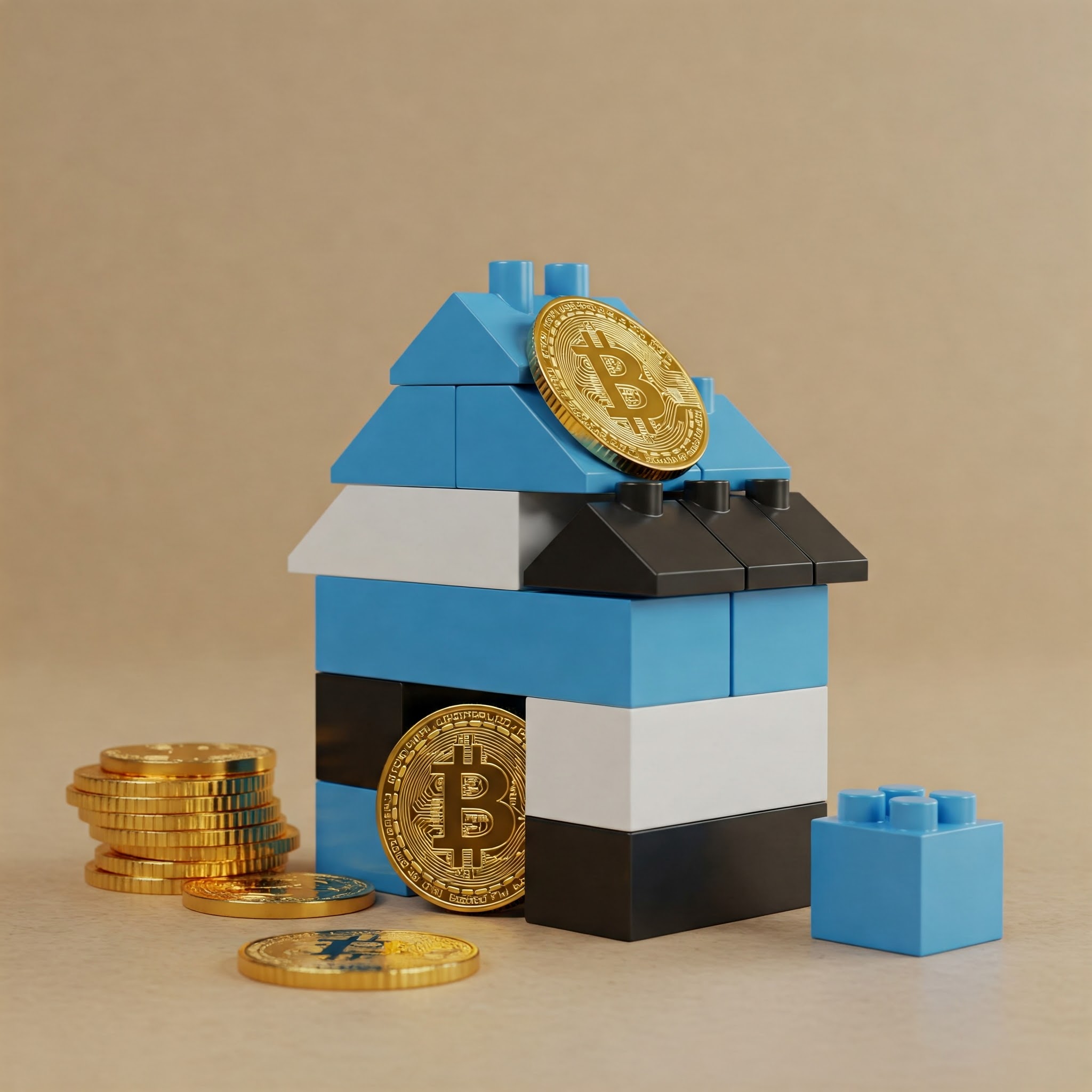 Bitcoin and house concept